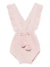 Paz Rodriguez Ruffled-trim Pom-pom Romper In Pink