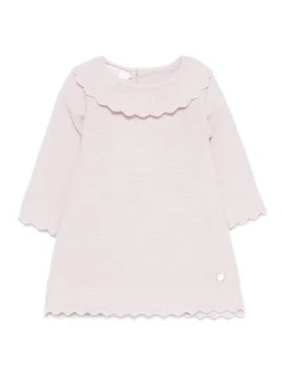 Paz Rodriguez Babies' Scallop-trim Peter Pan Collar Dress In Pink