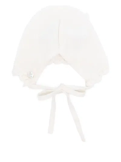 Paz Rodriguez Babies' Scalloped-edge Bonnet In White