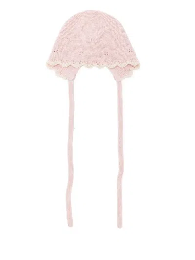 Paz Rodriguez Babies' Scalloped-edge Knitted Hat In Pink