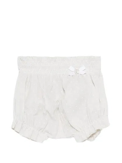Paz Rodriguez Babies' Smocked-detail Polka-dot Shorts In White