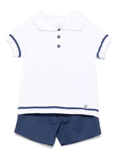 Paz Rodriguez Babies' Stripe-detailed Shorts Set In Blue
