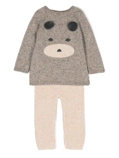 Paz Rodriguez Babies' Teddy Bear-motif Pajamas In Brown