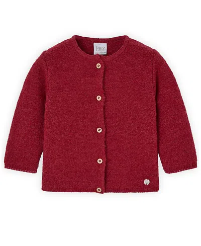 Paz Rodriguez Baby Knitted Cardigan In Red