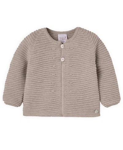Paz Rodriguez Baby Knitted Cardigan In Gray