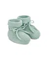 Paz Rodriguez Green Cotton Knit Baby Booties