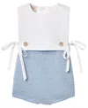 Paz Rodriguez Unisex Vento Cotton Romper - Baby In Blue