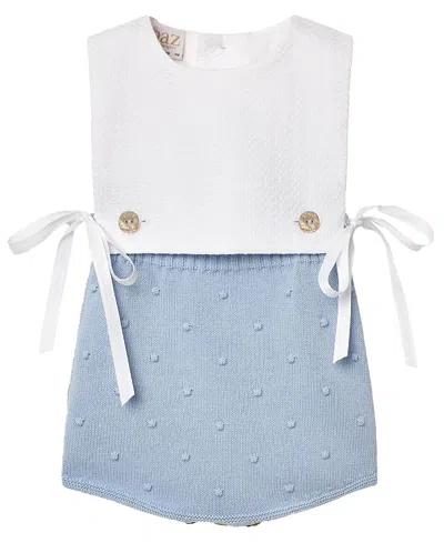 Paz Rodriguez Unisex Vento Cotton Romper - Baby In Blue