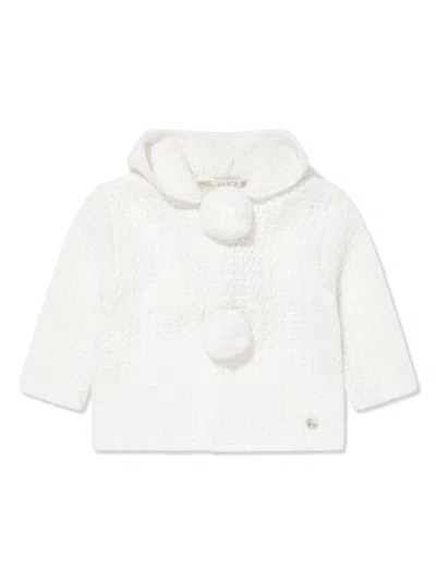 Paz Rodriguez Babies' Waffle-knit Jacket In Neutrals