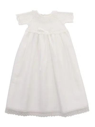 Paz Rodriguez White Cotton Blend Dress