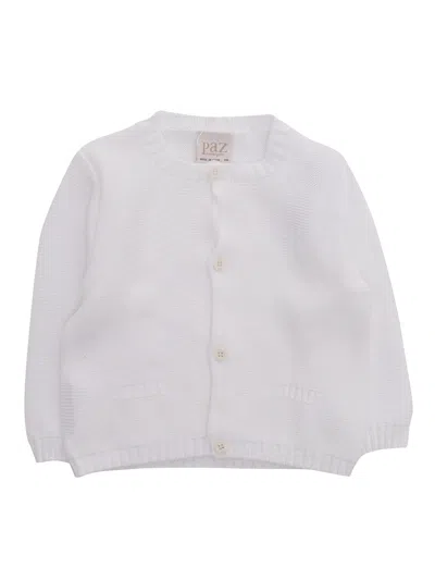 Paz Rodriguez Babies' White Knitted Cardigan