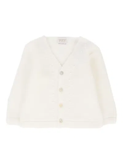 Paz Rodriguez Babies' Wool Cardigan In White