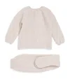 Paz Rodriguez Wool-cashmere Top And Leggings Set In Gray