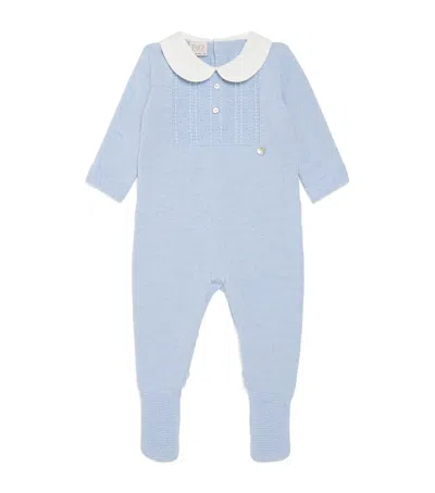 Paz Rodriguez Kids' Wool Erizos Knit All-in-one In Blue