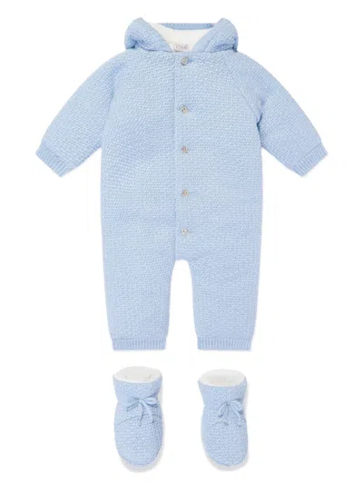 Paz Rodriguez Babies' Wool Romper In Blue