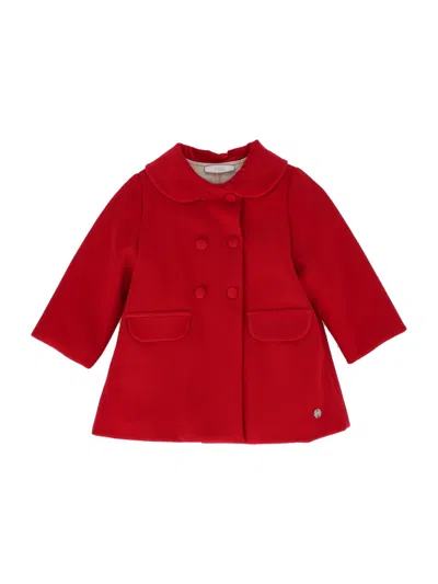 Paz Rodriguez Kids' Woven Infant Girl Coat "nadal" In Red