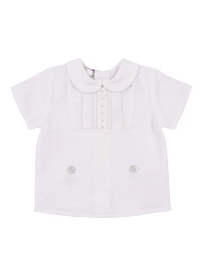 Paz Rodriguez Woven Newborn Blouse "nectar" In White