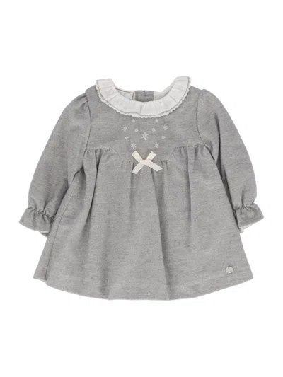 Paz Rodriguez Kids' Woven Newborn Dress "neve" In Gray