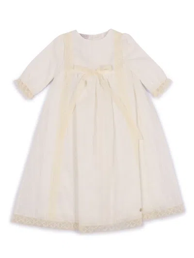 Paz Rodriguez Woven Newborn Long Dress "paz Oi 25-26" In Neutral