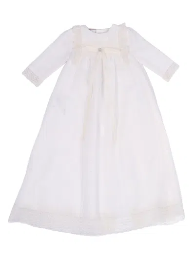 Paz Rodriguez Kids'  Woven Newborn Long Dress "paz V26" In White