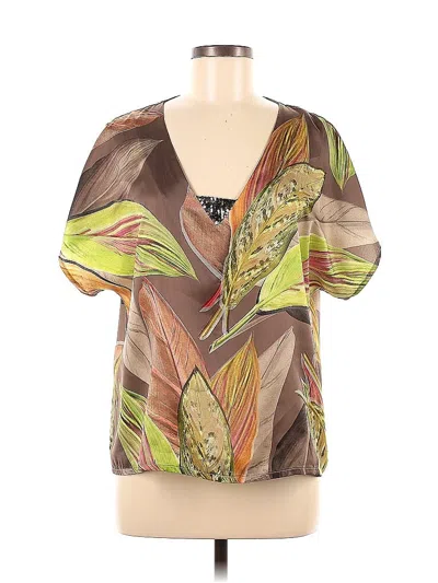 Pre-owned Paz Torras Short Sleeve Blouse In Brown