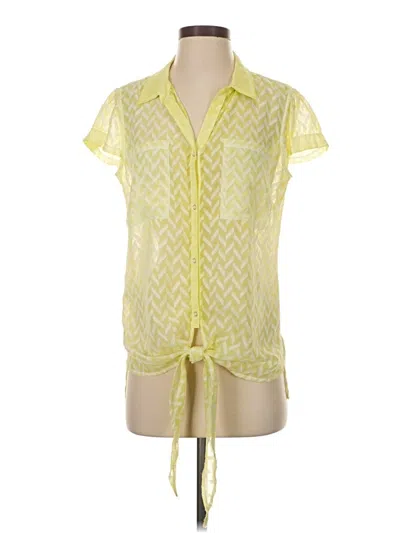 Pre-owned Paz Torras Short Sleeve Blouse In Yellow