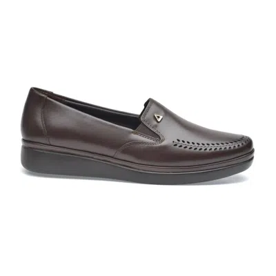 PAZSTOR LAMBSKIN MIREYA MOCCASINS IN ESPRESSO BROWN