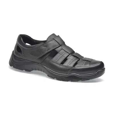 Pazstor Men's Closed Toe Leather Sandals- John In Black