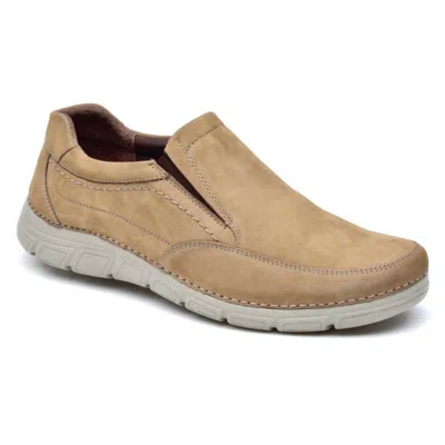 Pazstor Men's Nubuck Leather Mocassin - Rock In Beige