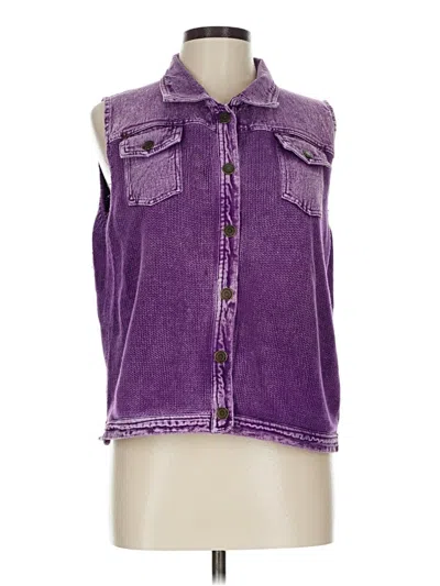 Pre-owned Pbj Blues Denim Vest In Purple
