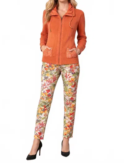 Pbj Blues Sweater Knit Zip Cardigan In Red Rock