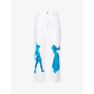 Pby Ojs Womens  Harry Lambert For Pby.ojs X Disney Wendy Straight-leg Denim Jeans In Multi