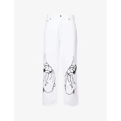 Pby Ojs Womens  Harry Lambert For Pby.ojs X Disney Wendy Straight-leg Denim Jeans In Multi