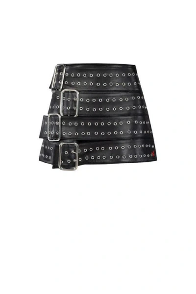 Pcfg Birdeye Leather Skirt In Black