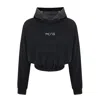 Pcfg Black / Grey Women Acid Washed Crop Hoodie - Black In Black/grey