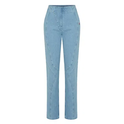 Pcfg Blue Stitch Detail Straight Fit Denim - Women