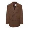 Pcfg Brown Double Breasted Blazer - Men In Brown