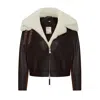 Pcfg Brown Double Collar Leather Jacket - Women In Brown