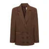 Pcfg Brown Women Big Shoulder Blazer In Brown