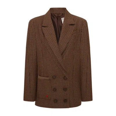 Pcfg Brown Women Big Shoulder Blazer