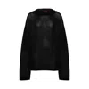 Pcfg Cotton Blend Knitted Hoodie With Woven Patch - Jet Black In Black