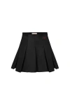 Pcfg Cotton Pleated Skirt In Black