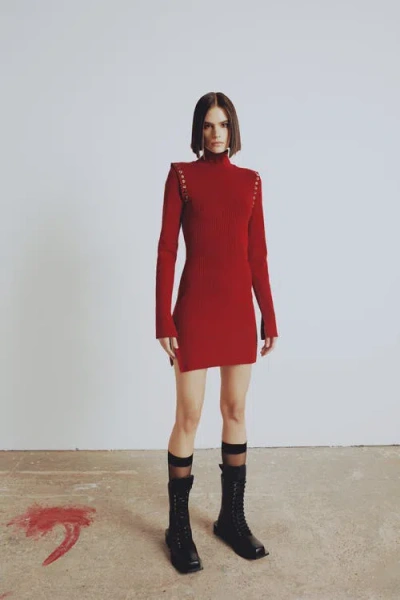 Pcfg Women's Red Your Itch Two Tones Rib Long Sleeve