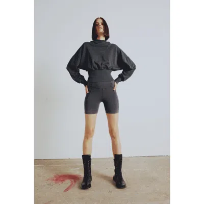 Pcfg Cotton Your *itch Acid Wash Biker Legging In Black