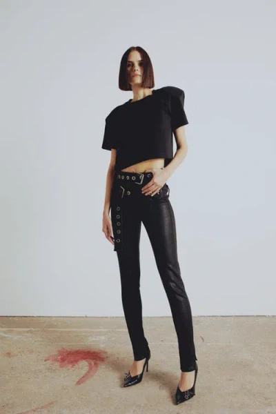 Pcfg Cotton Your *itch Shoulder Padded T-shirt In Black