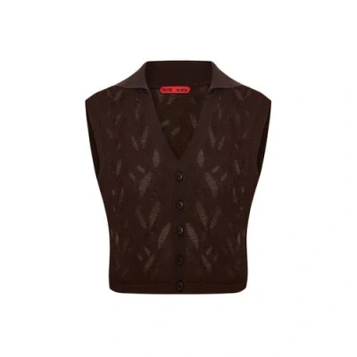 Pcfg Cropped Ripped Knit Top In Black