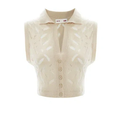 PCFG PCFG CROPPED RIPPED KNIT TOP