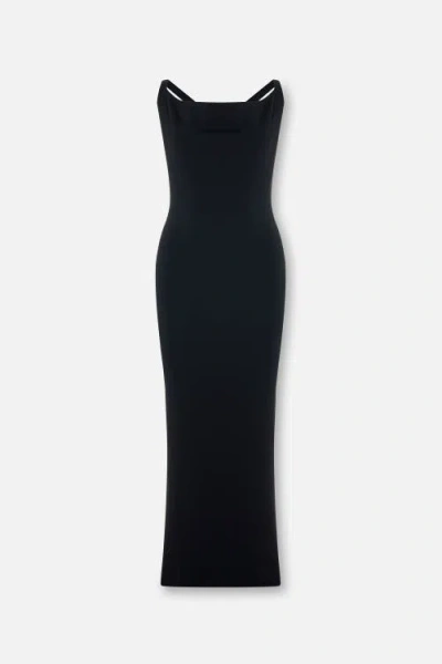 Pcfg Daydreamers Cross Back Knit Maxi Dress In Black