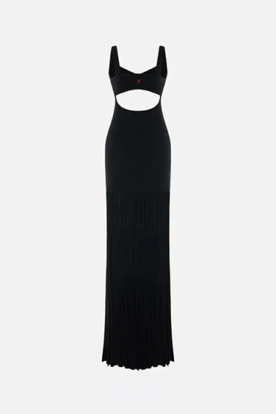 Pcfg Daydreamers Pleated Skirt Knit Dress In Black