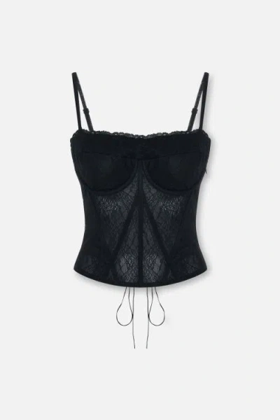 Pcfg Daydreamers Structured Lace Corset In Black